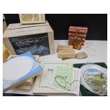 Punch Bowl, Bottle, Brush & Poker Chips, Plates
