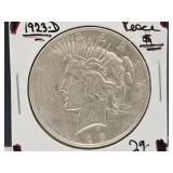 1923 D  Silver Peace Dollar Coin