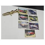 VTG Brass Table Lighter C. Fulhart &  Car Cards