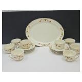 Vintage Jewel Tea Cups & Saucers w Platter 13.5"