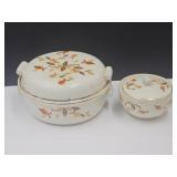 Vintage Jewel Tea Bowls  w Lids 8" wide & 4.5" wid