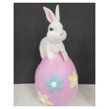 Blow Mold Easter Bunny on Egg Light Up 24" h