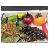 Glass Fruit Lot, Corn, Oranges, Grapes ++