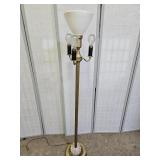 Vintage Floor Lamp Glass Globe & Art Deco Base