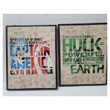 Marvel Comics 15" x 19" Hulk & Captain America