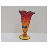 Moon & Stars L.E. Smith 6 4/3" Amberina Vase