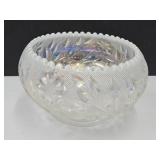 Fenton White Iridescent Glass Bowl 8" Wide