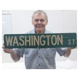 2 Sided Washington St. Metal Sign 30"x6"