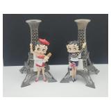 2 Betty Boop Candle Holders 8.25" H