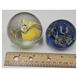 2 Glass Paperweights