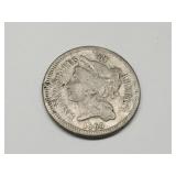 1865 Three Cent Nickel Coin