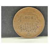 1864 Two Cent Piece Coin