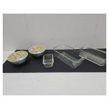 Pyrex Loaf Pan, Mini Loaf Pan, Red Gold Bowls +