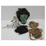 Stain Glass Angel Ligh,Head w/3 Wigs Human Hair