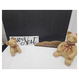 34" Primitive Sign, Teddy Bears up to 17", +