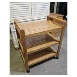 MCM Oak Slat Beverage Cart 29 x 19.5 x 34"h