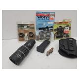 Gun Day/Night Scope, Holster, Clip w.45 Ammo