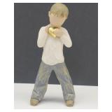 Willow Tree Boy w Golden Heart 5"