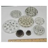 Flower Frog Lot Glass & Metal