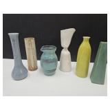Pottery Bud Vases 1 w/Nic & Studio Pitcher