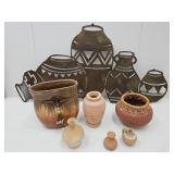 Lot of Home Decor Pottery Mexico, Metal Art