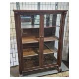 Antique Empire Cabinet with Glass Front 38 x19 xh