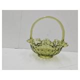 Fenton Colonial Thumbprint Glass Basket 7.5"h