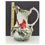 9 1/2 " H "Cardinal in Holly" Hautman Bros Pitcher