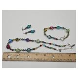 Brighton? Glass Bead Necklace, Bracelet, & Earring