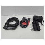 Master Lock 4 Ft, & Tasco Binoculars +