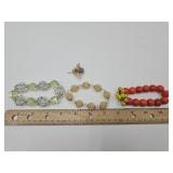 USA Bee Brooch, Howlite? Bracelet, & Bracelets