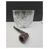Crystal Dish & BGolden Duke VTG Pipe