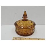 Indiana Glass Candy Dish, Amber Glass
