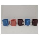 5 Fiesta Ware Coffee Mugs