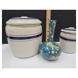 Lillian Vernon Canisters, Art Glass Bud Vase