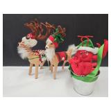 3 Annalee 2 Reindeers, Lobster Up to 9.5"