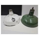 Porcelain Enamel 18" w 2 Light Globe  Fixtures