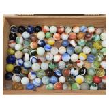 Cigar Box of Vintage Marbles