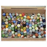 Cigar Box of VTG Marbles Some Uranium
