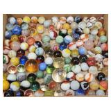 Cigar Box of VTG Marbles Some Uranium