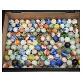 Cigar Box of VTG Marbles Some Uranium