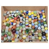 Cigar Box of VTG Marbles Some Uranium