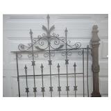 Antique Cast Iron Ornate Gate w Post