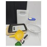 Tupperware Strainer, Baking Pans, Cutting Boards+