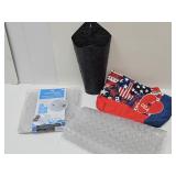 New Safey Bath mat, Americana Bag, Wall Vase