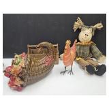 Fall Decor, Metal Rooster +