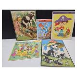 Vintage Puzzles, Little Girl & Cow +
