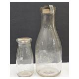 2 Weber Milk Bottles 1/2 Pint & 1 Qt Weber