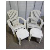 2 Patio Lawn Chairs & 2 Side Tables