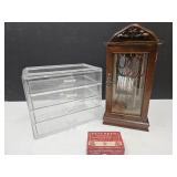 Jewelry w/Display Box & 4 Drawer Storage 9"w
